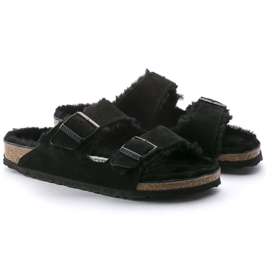 Birkenstock Women's Arizona Shearling - Black Suede