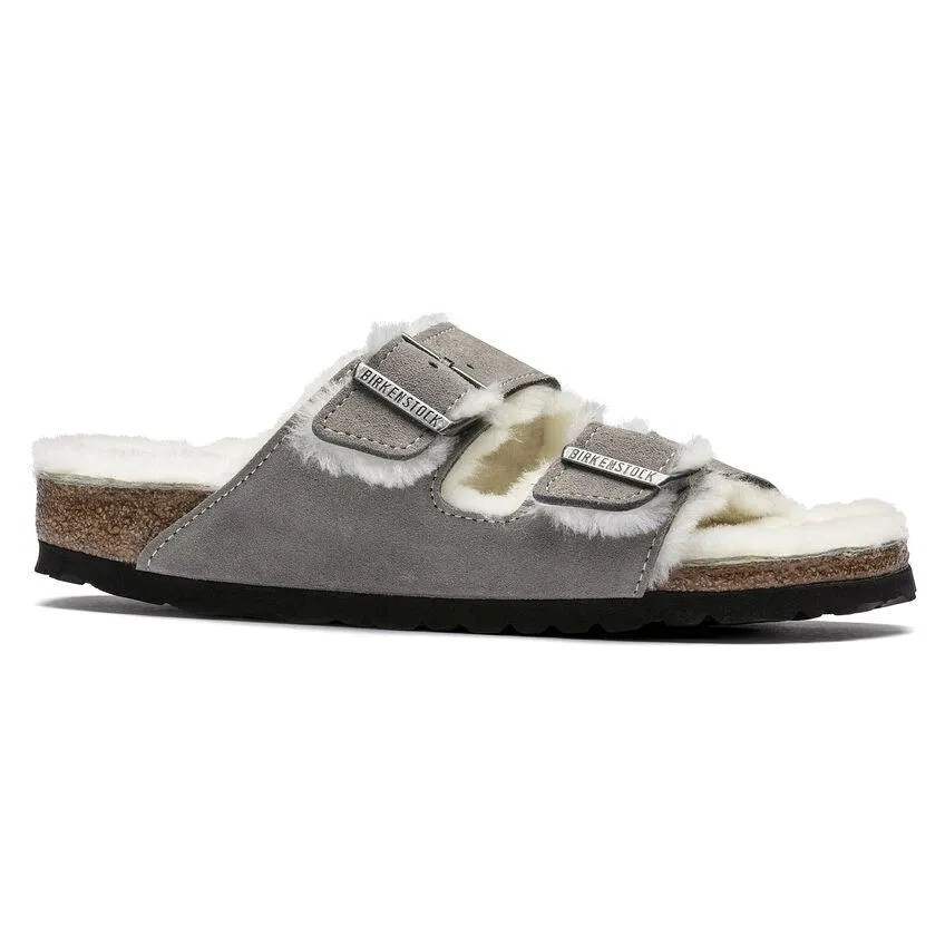 Birkenstock Women's Arizona Shearling - Stone Suede