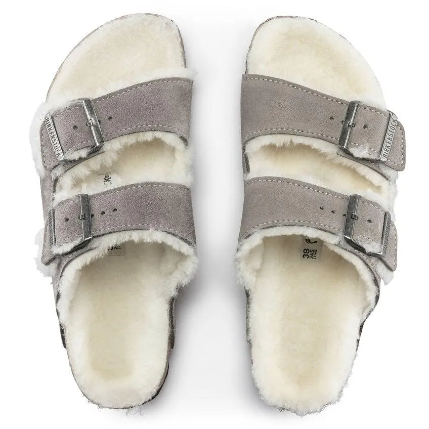 Birkenstock Women's Arizona Shearling - Stone Suede