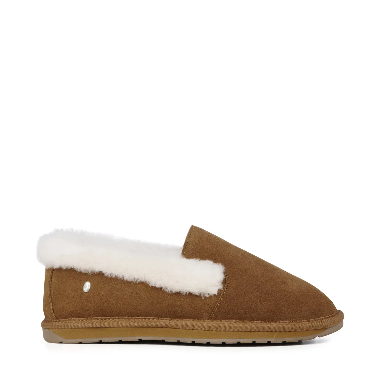 Blanche Cuff High Vamp Slipper in Chestnut