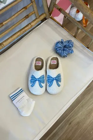 Bow Slippers in Blue