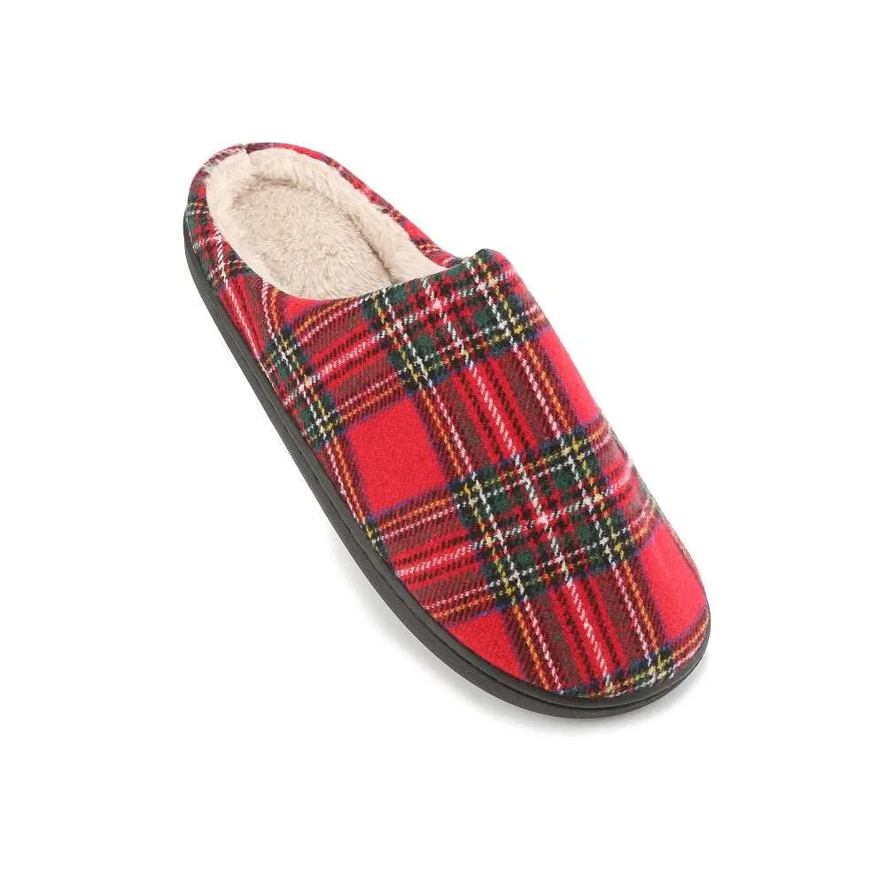 Braveman Men's Holiday Plaid Slide On House Slippers