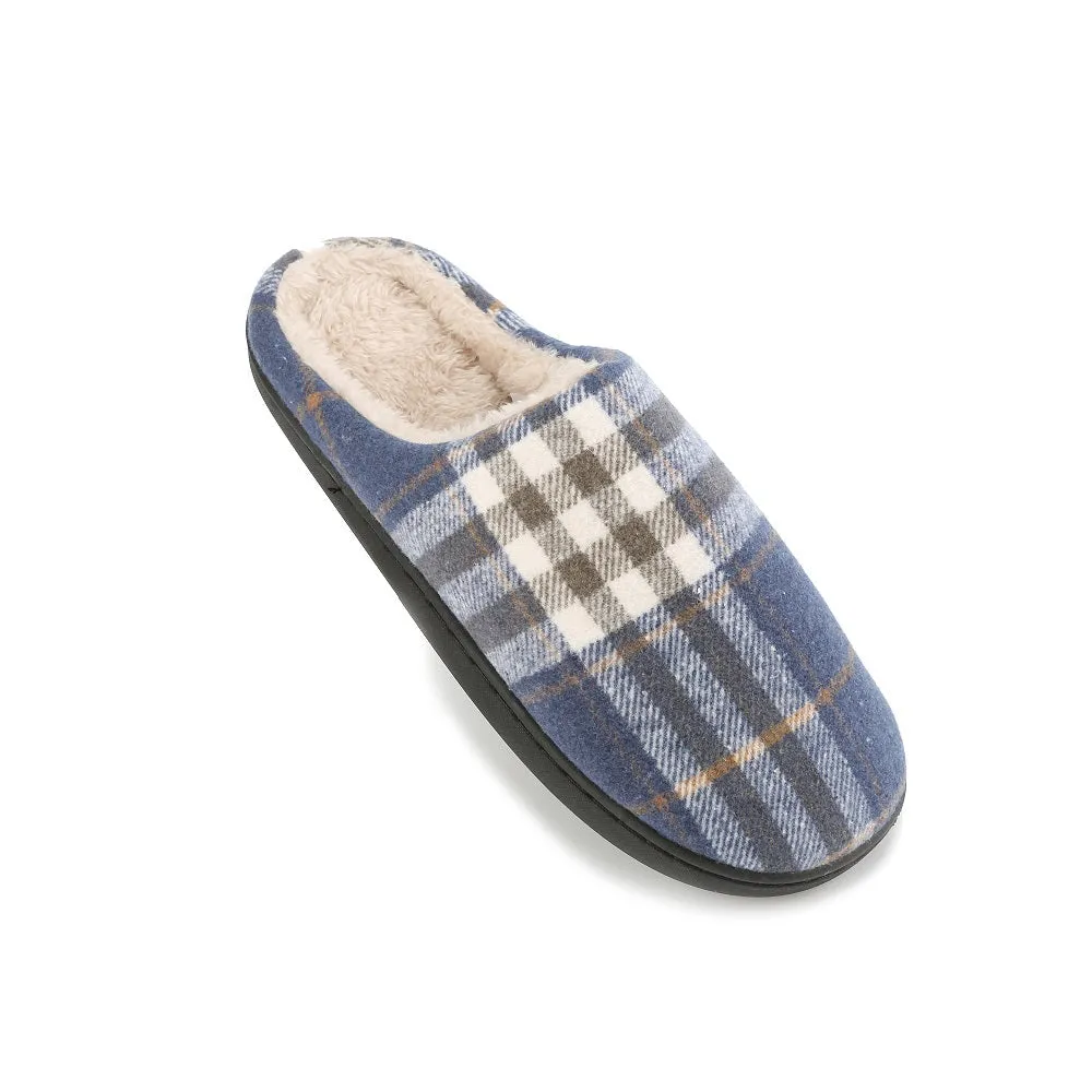 Braveman Men's Holiday Plaid Slide On House Slippers