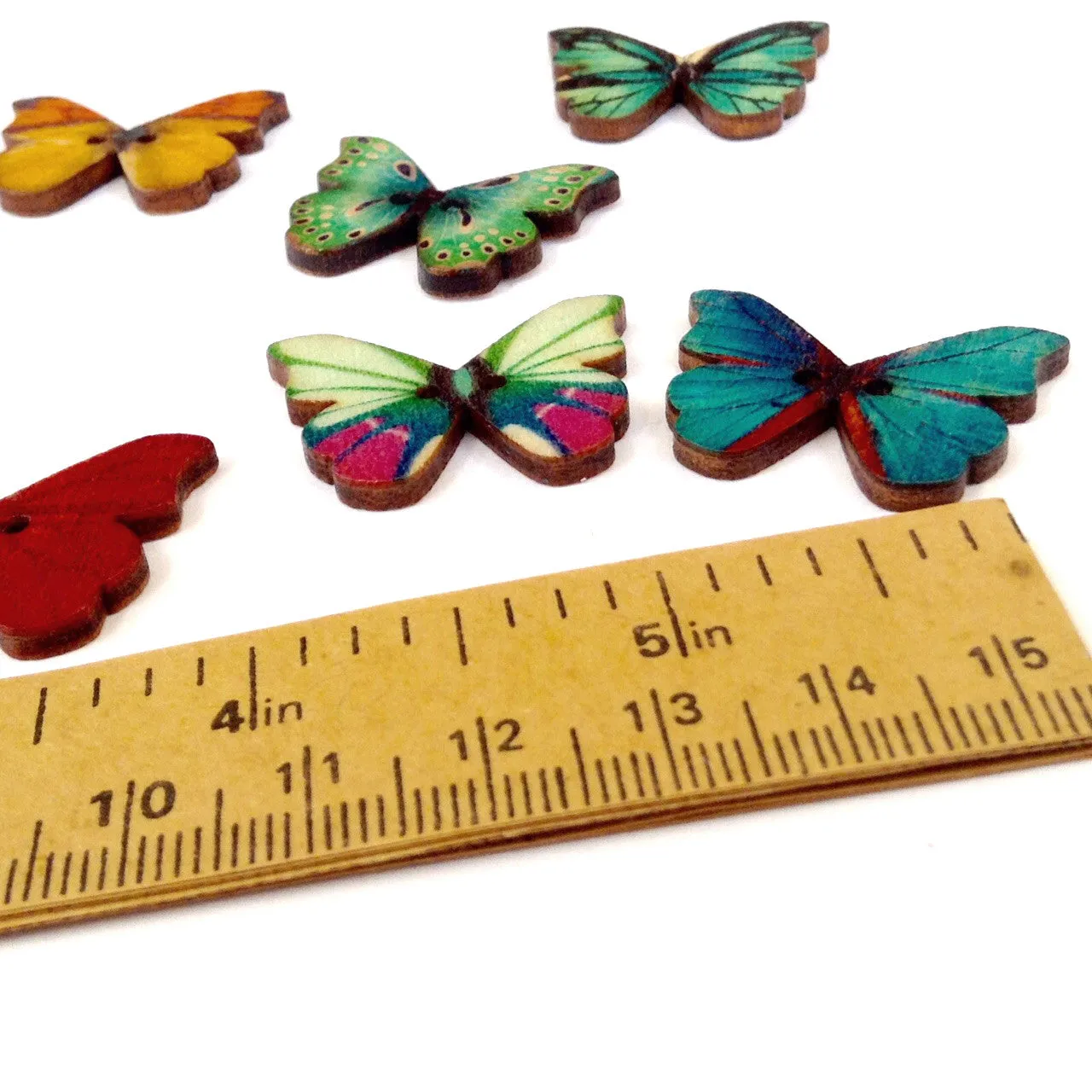 Butterfly Painted Wooden Buttons