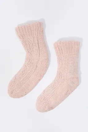 Cable Knit Sock Slippers