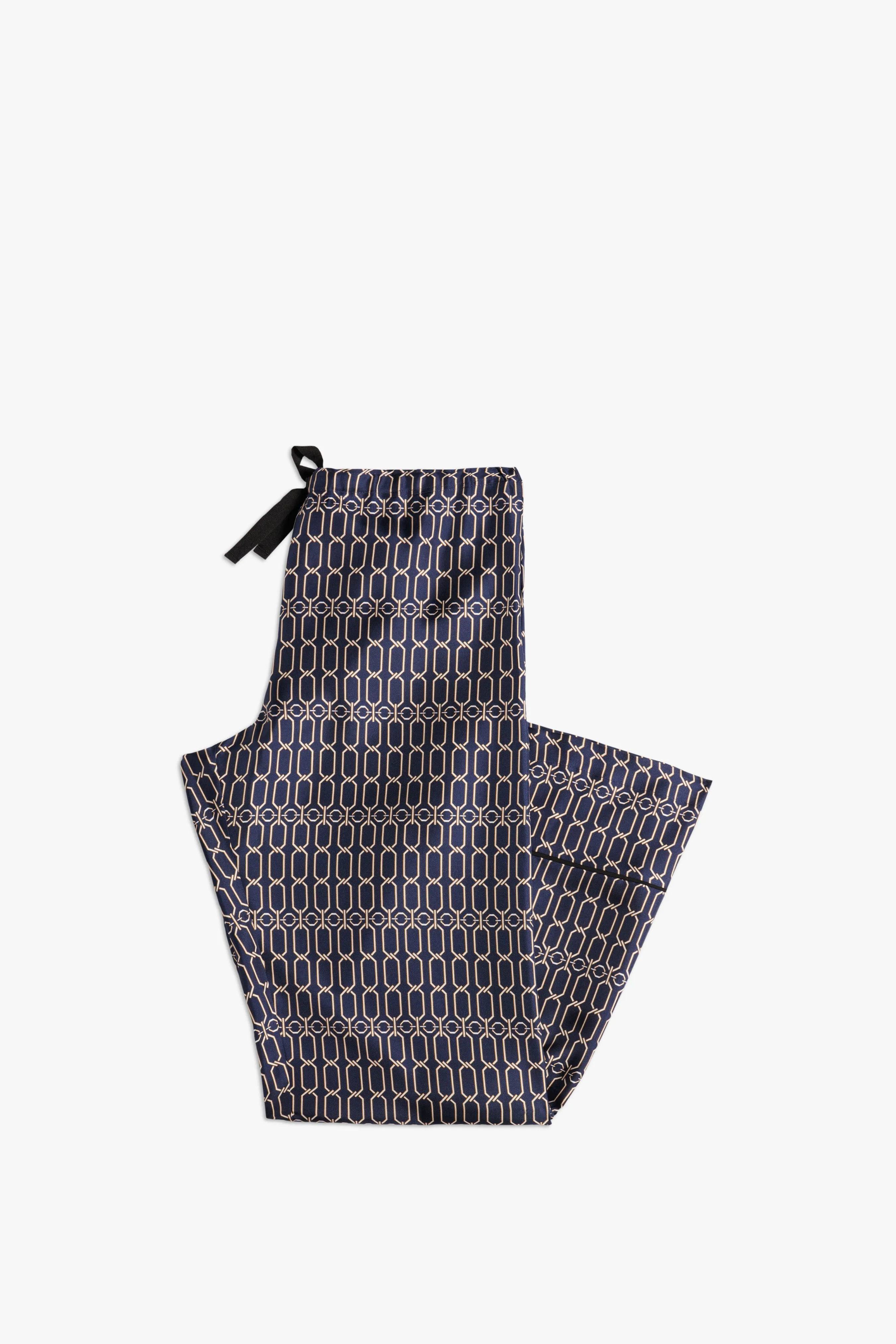 Chain Print Pyjama Set in Navy