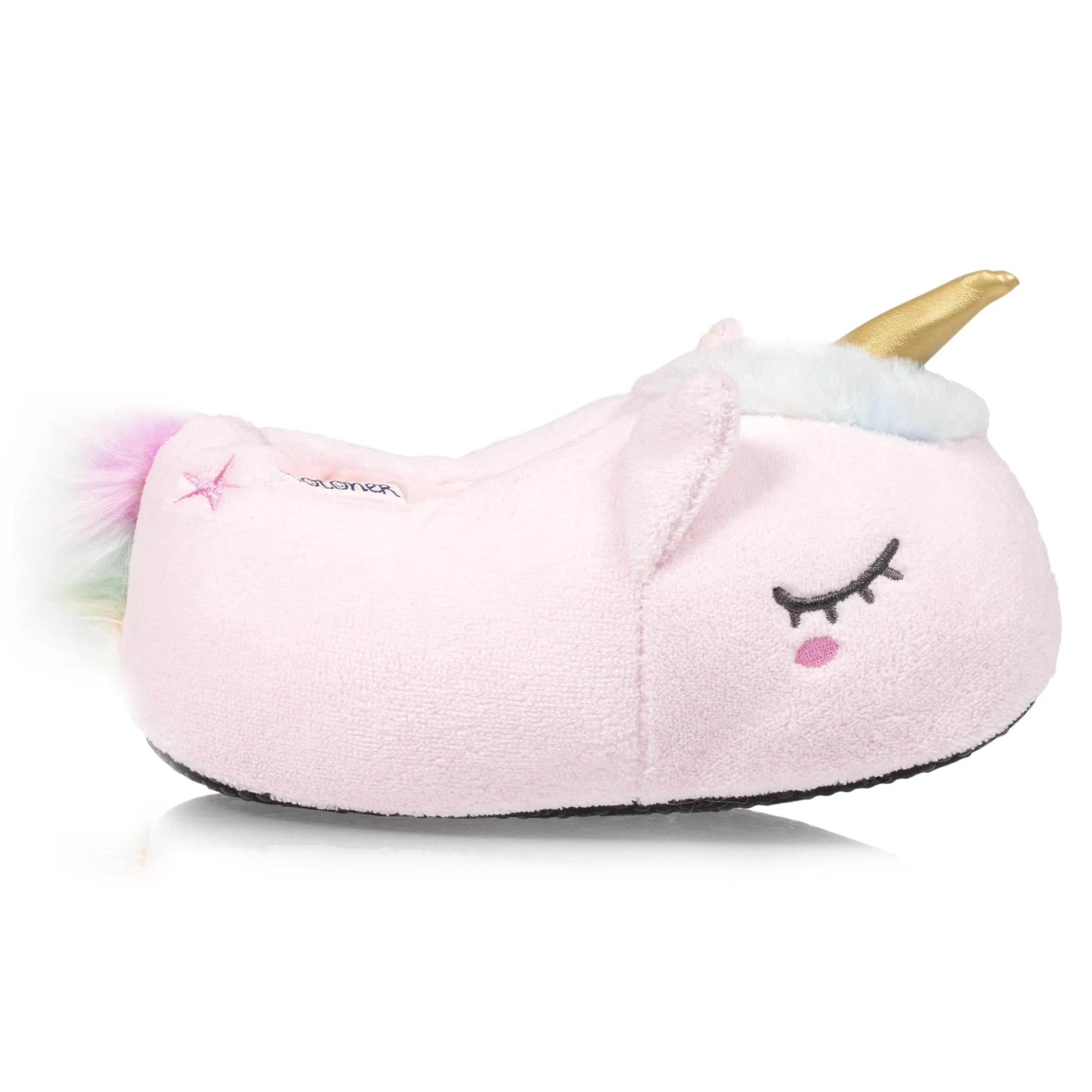 Chaussons slippers 3D licorne Fille Rose