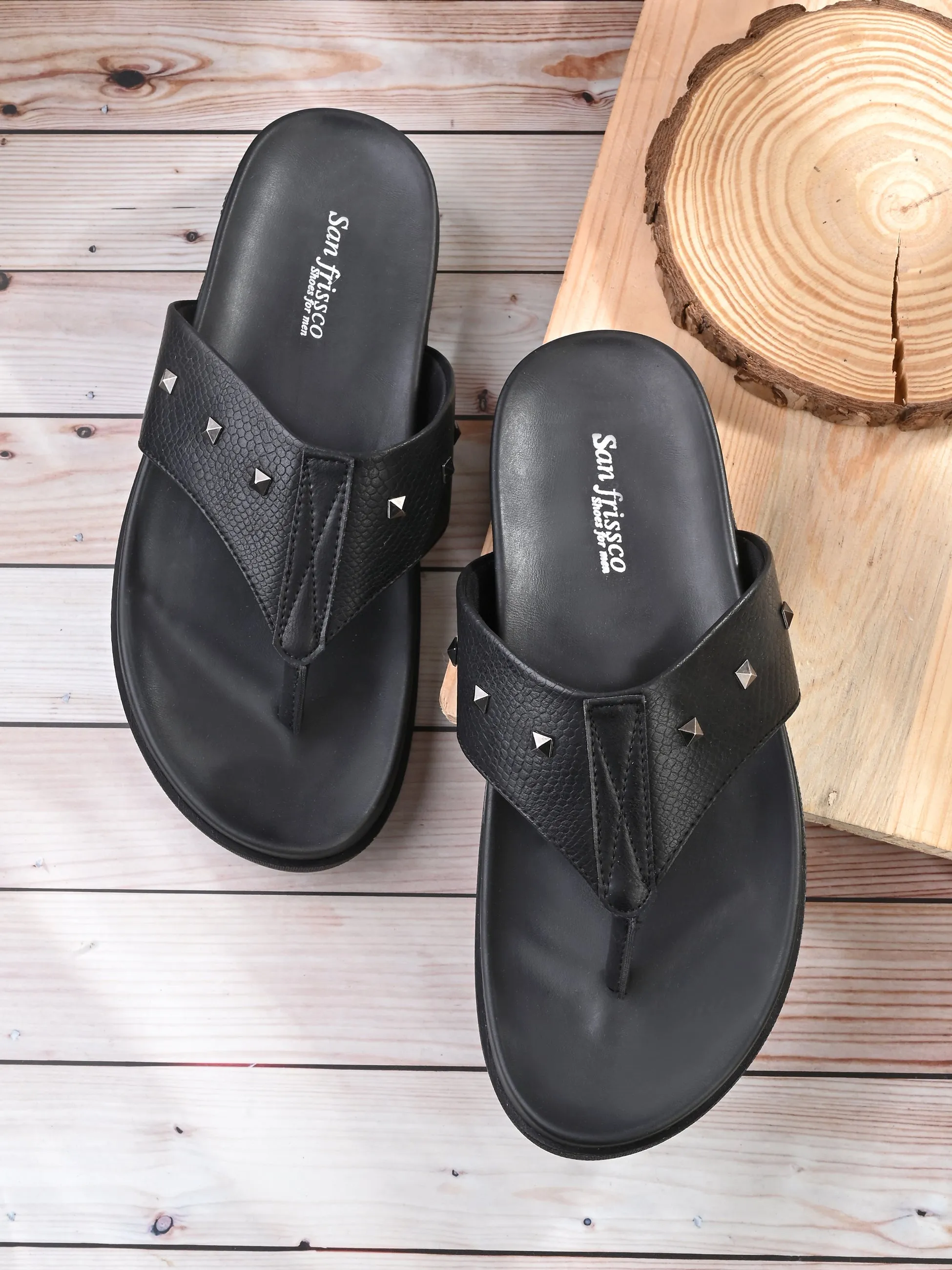 Cornell Black Thong Slippers