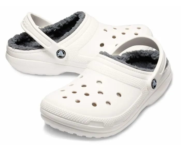 Crocs Unisex Classic Lined Clog - White/Grey