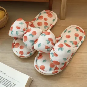 Cute Bow Soft Bottom Slippers