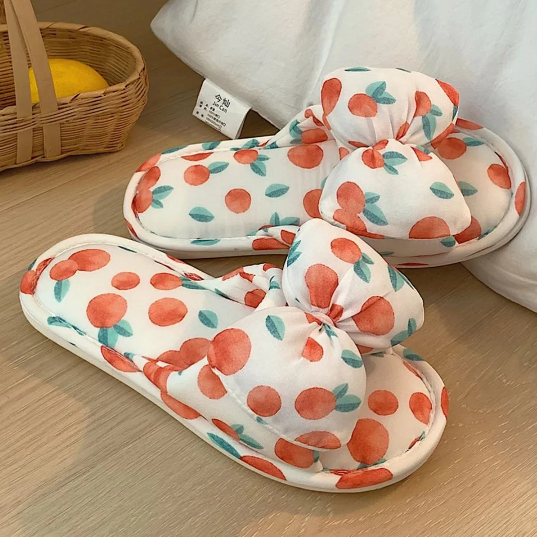 Cute Bow Soft Bottom Slippers