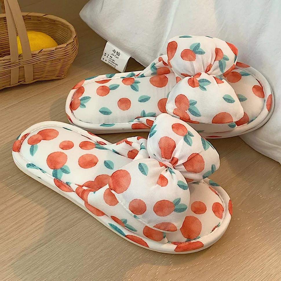 Cute Bow Soft Bottom Slippers