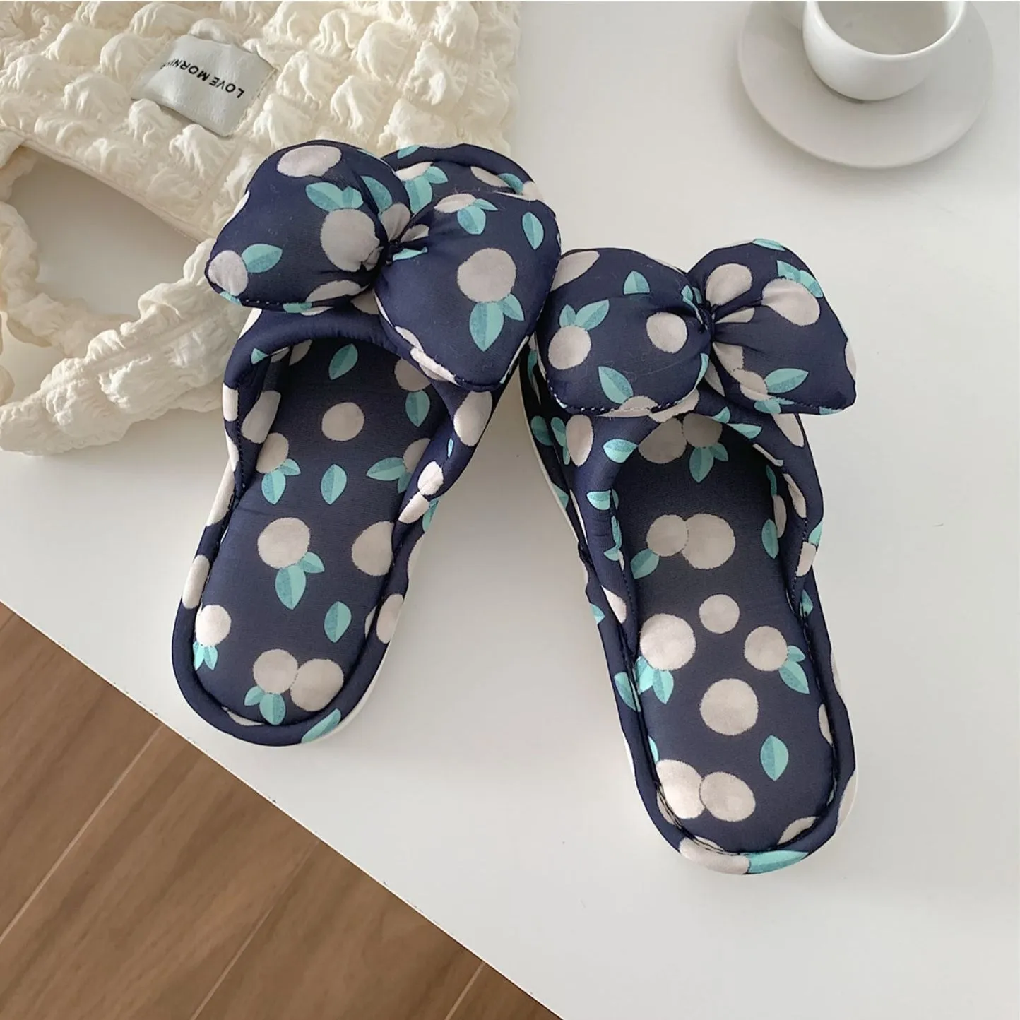 Cute Bow Soft Bottom Slippers