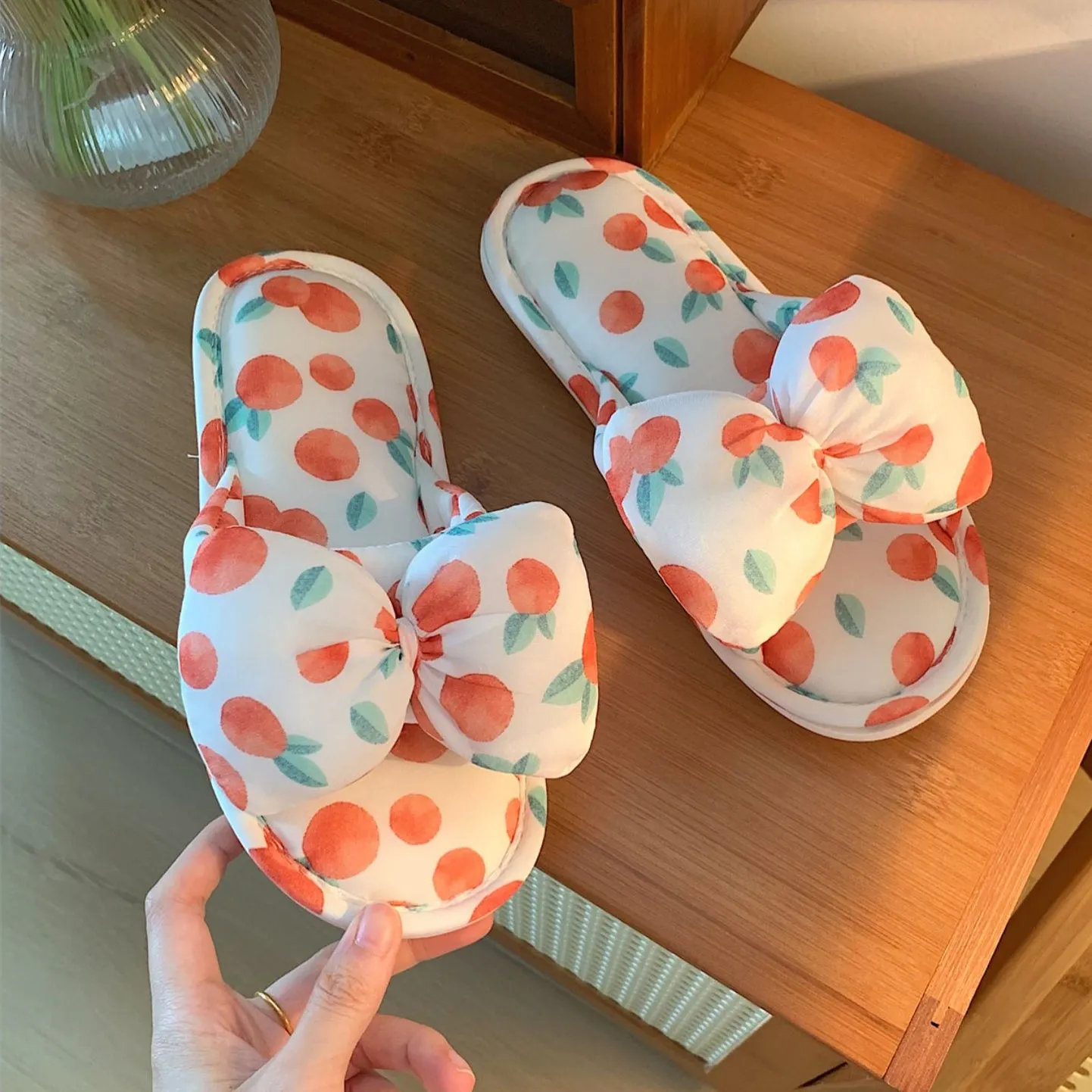 Cute Bow Soft Bottom Slippers