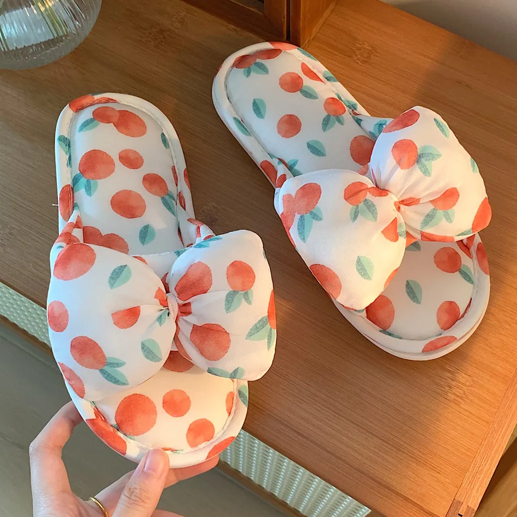 Cute Bow Soft Bottom Slippers