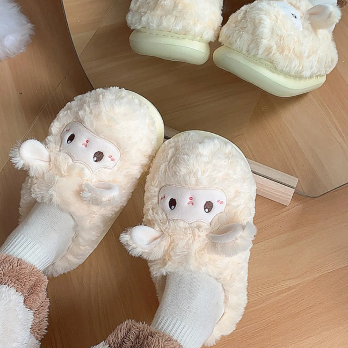 Fluffy Little Sheep Warm Slippers