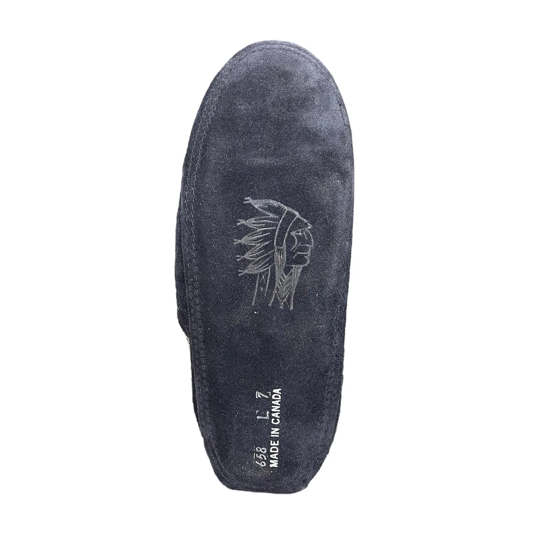 Fur Moccasin - Navy Blue