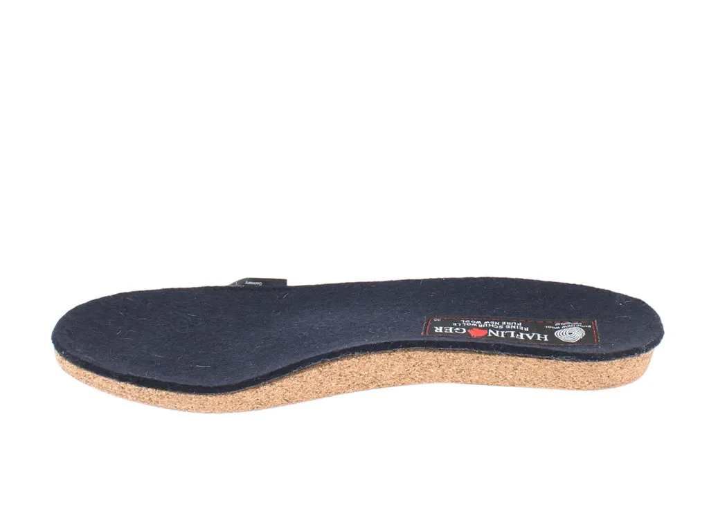 Haflinger Felt Slippers Emil Navy Blue