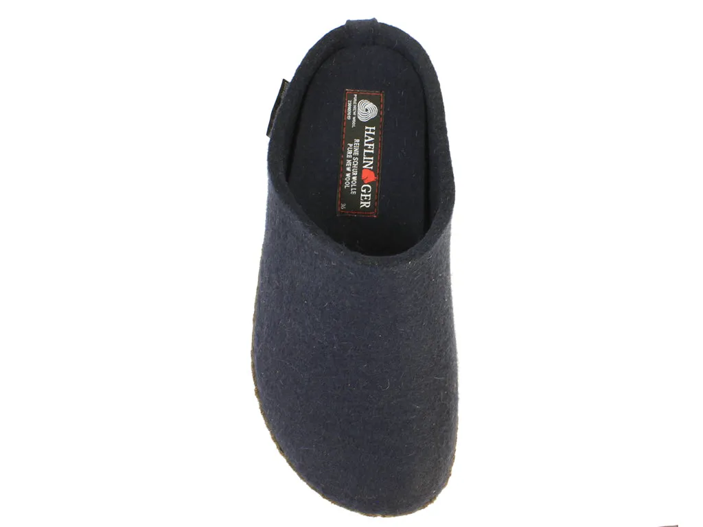 Haflinger Felt Slippers Emil Navy Blue