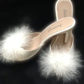 Jaimies Paris Heel Slippers Glamour Ivory Plume