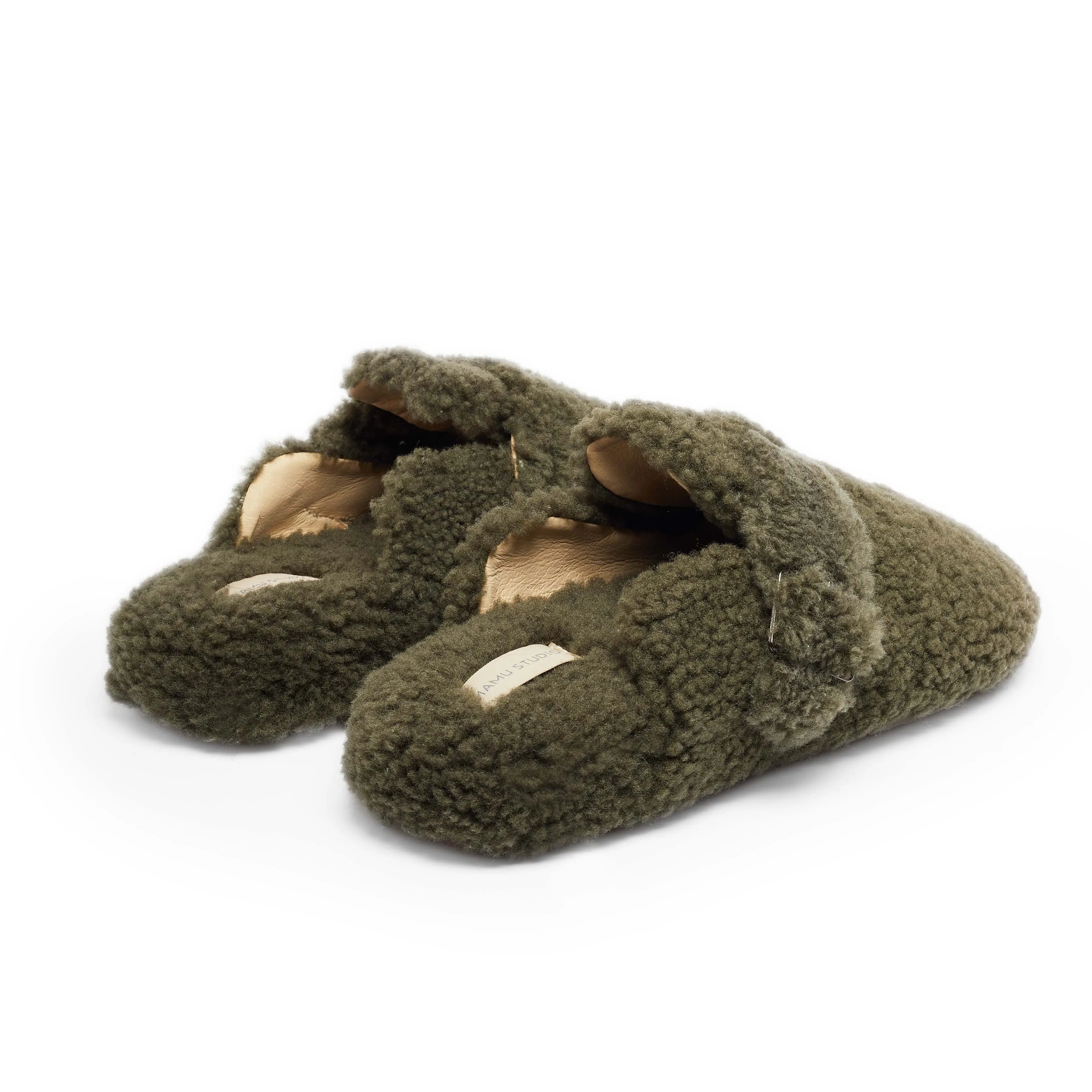 Khaki Buckle Slipper