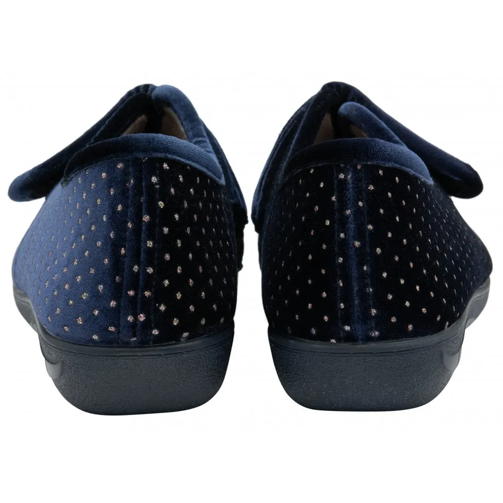 Lotus Navy Janet Slippers