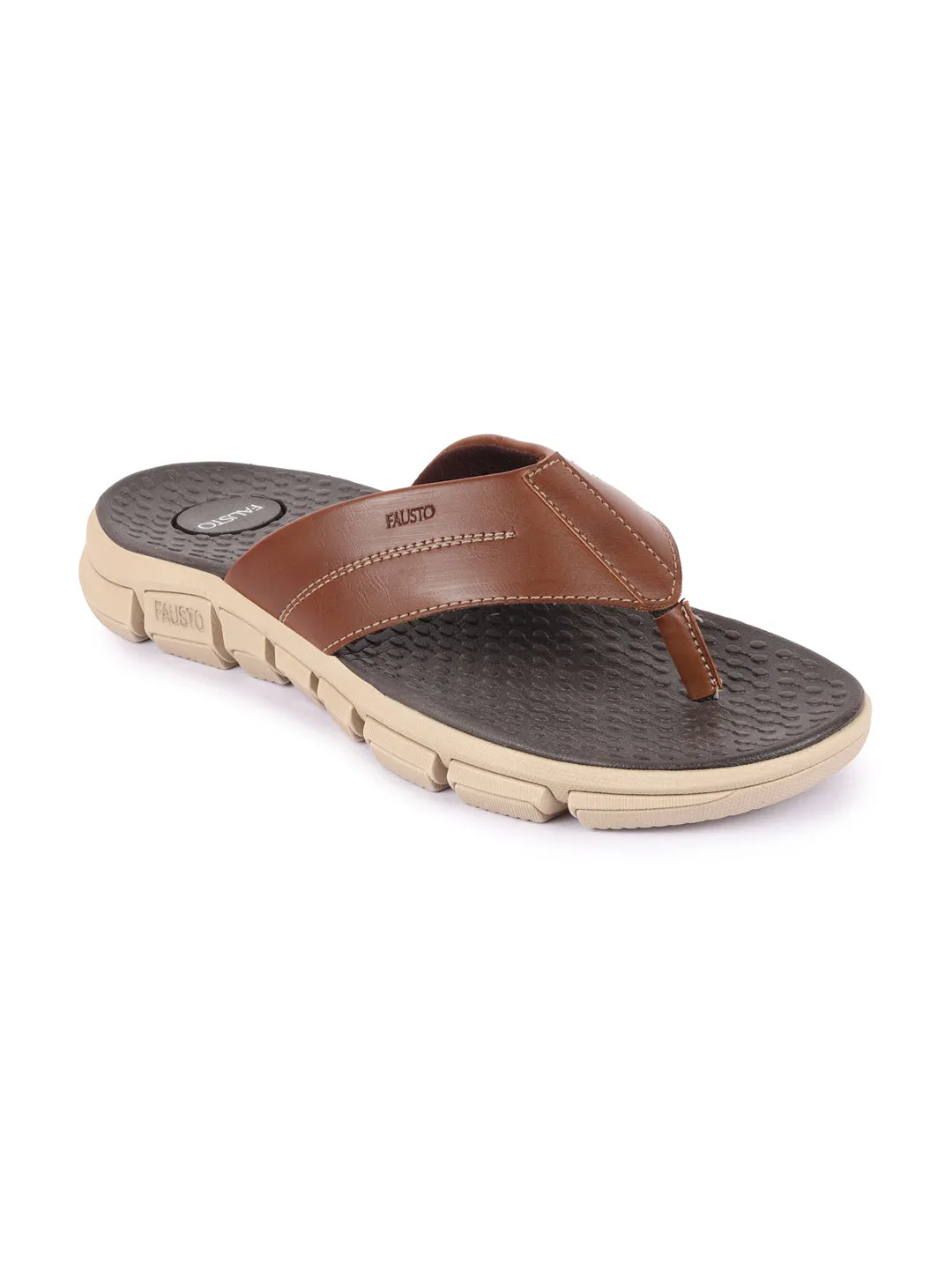 Men Tan Phylon Sole Flexible Ultrasoft Outdoor & House Slippers