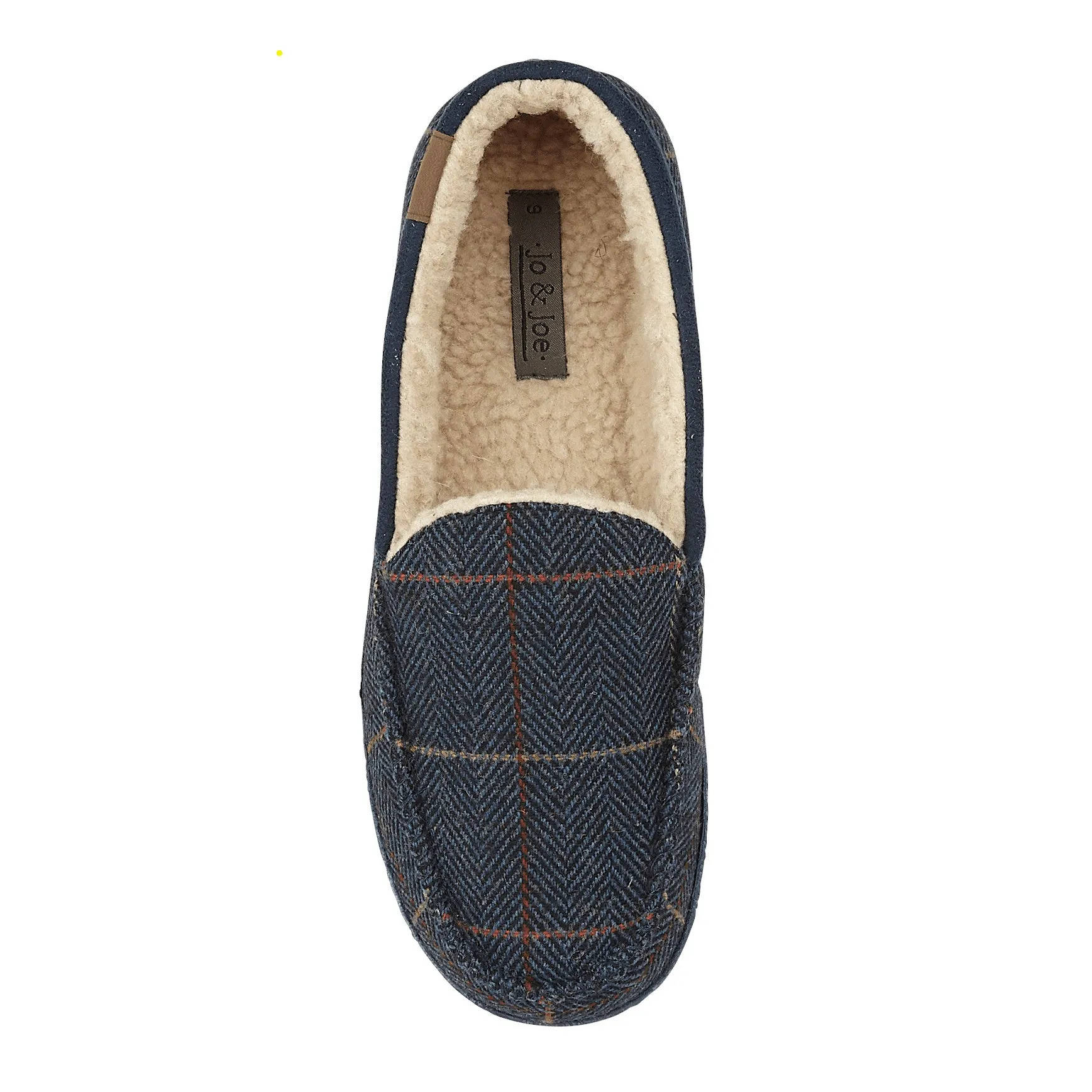 Mens Bedroom Slippers Navy Check Glengarry Jo & Joe