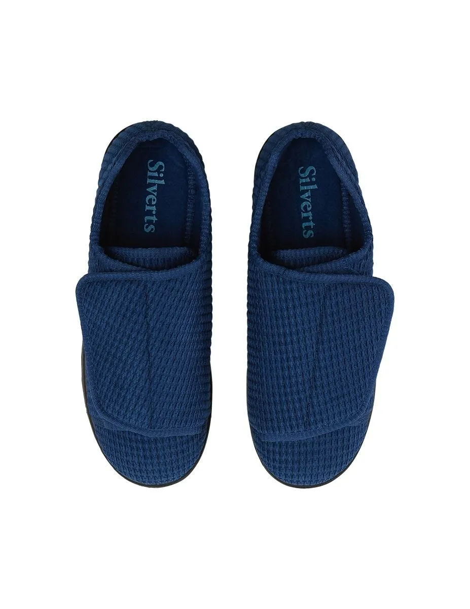 Men's Wide Non-Slip Indoor Slippers with Easy Closures