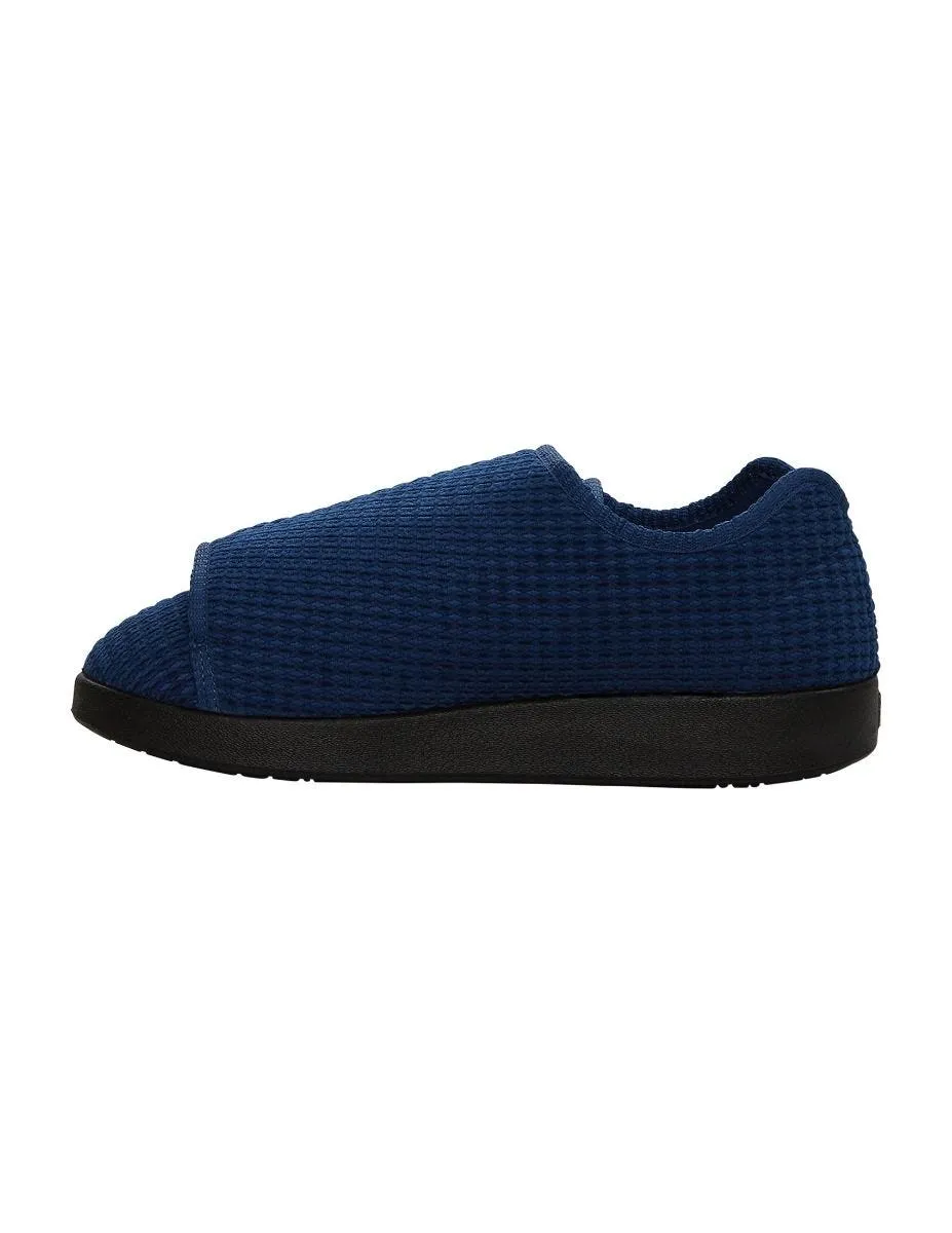 Men's Wide Non-Slip Indoor Slippers with Easy Closures