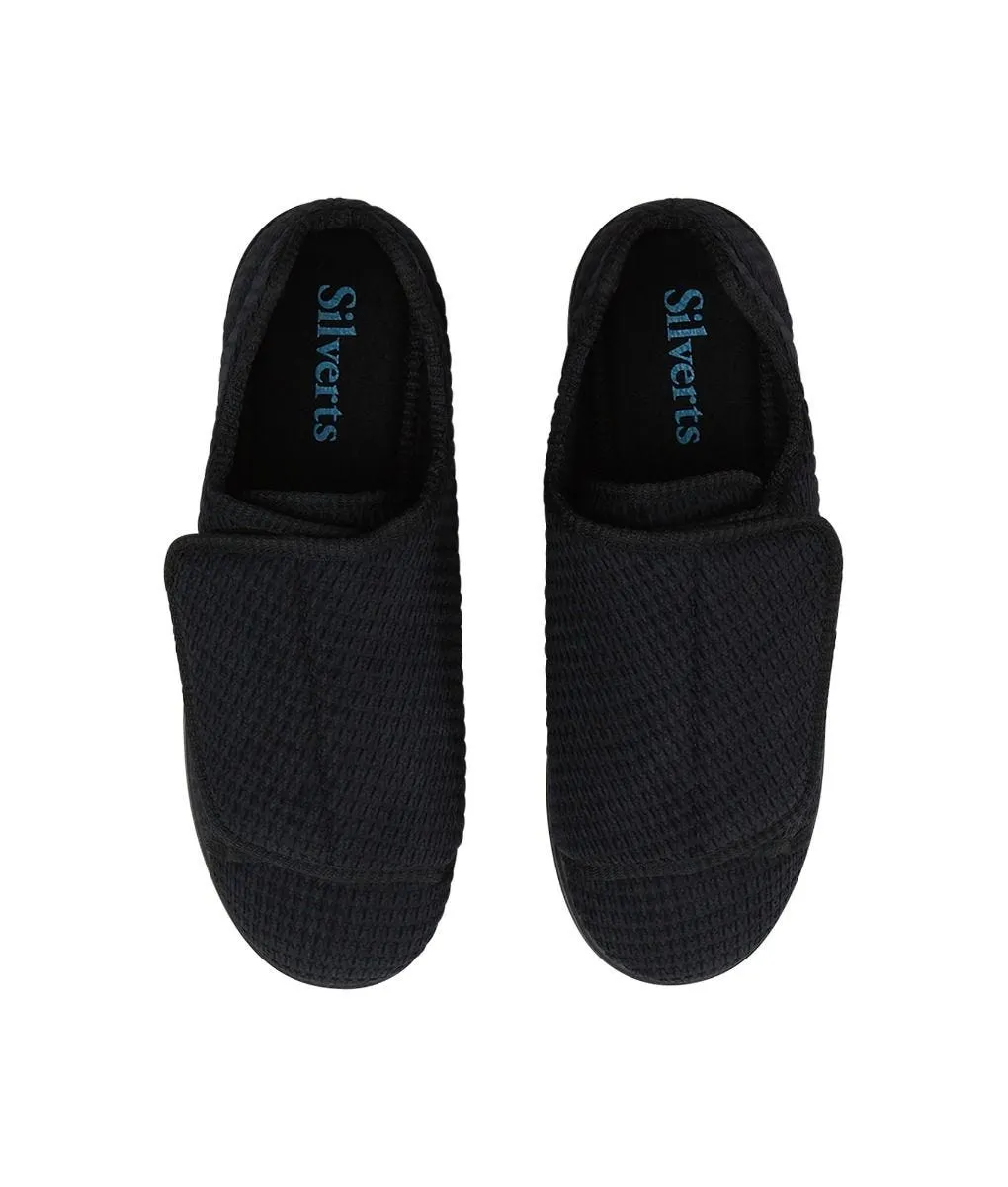 Men's Wide Non-Slip Indoor Slippers with Easy Closures