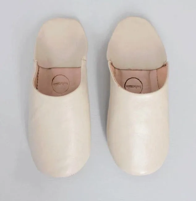 Moroccan Babouche Slippers - Chalk