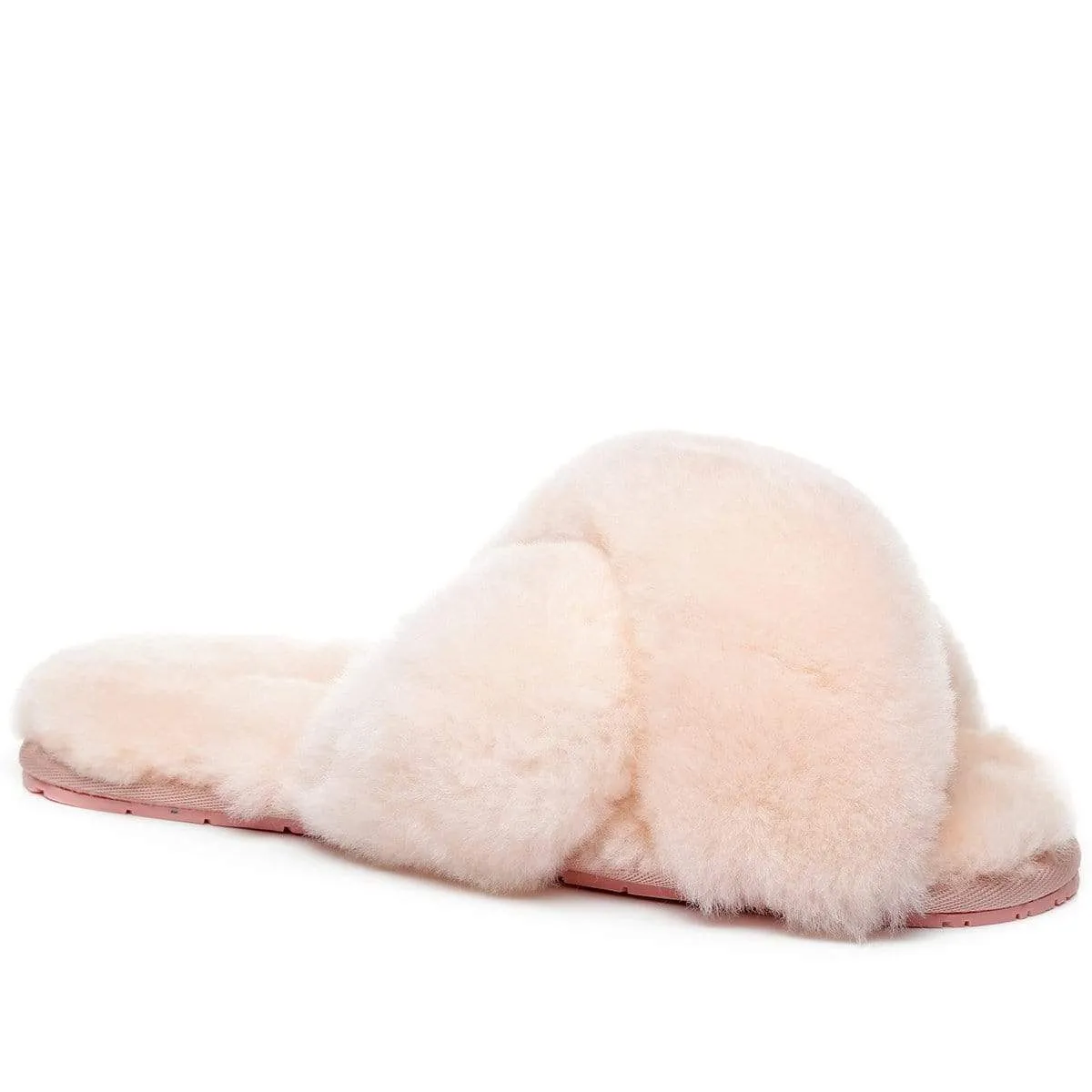 Premium Cross Fluff UGG Slides