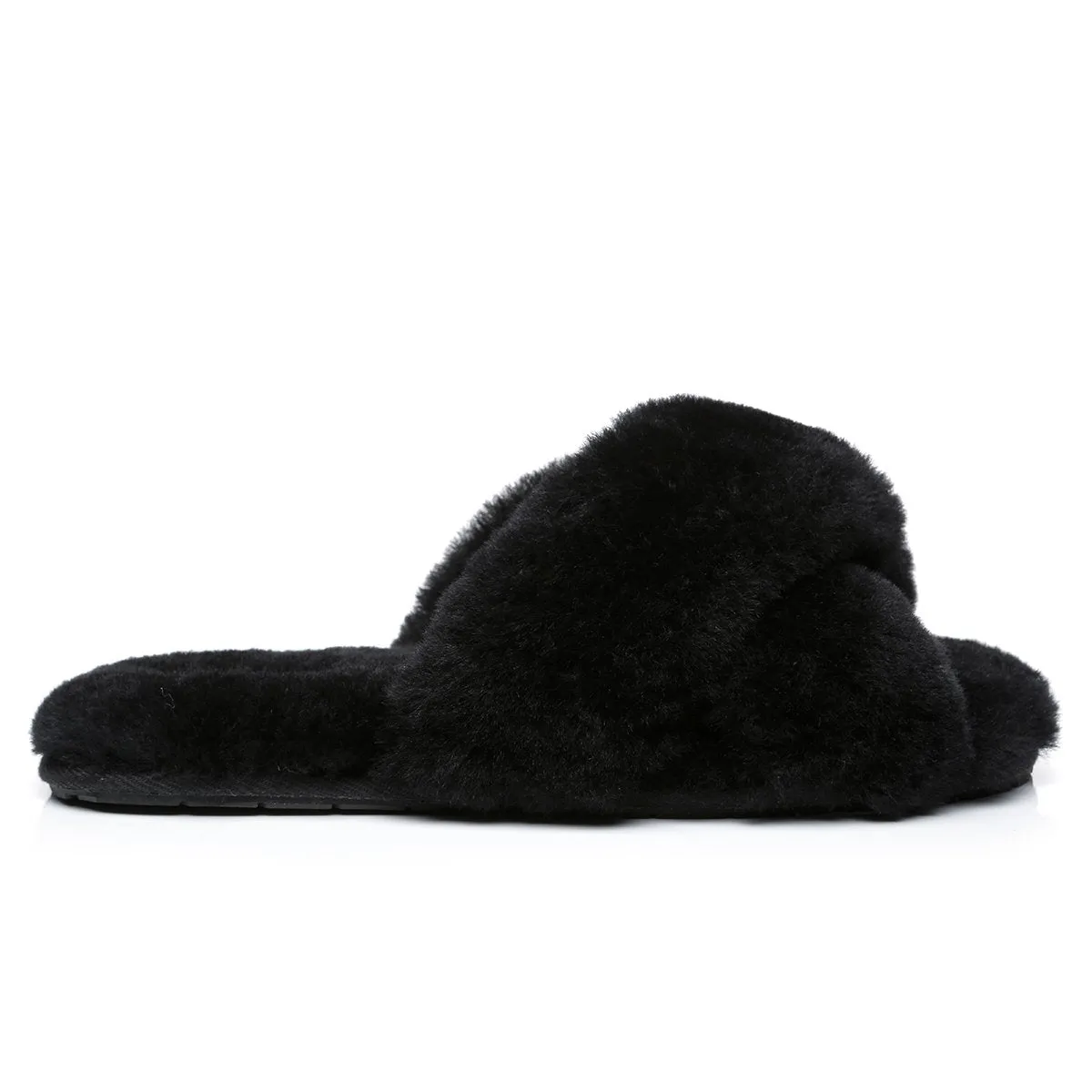 Premium Cross Fluff UGG Slides