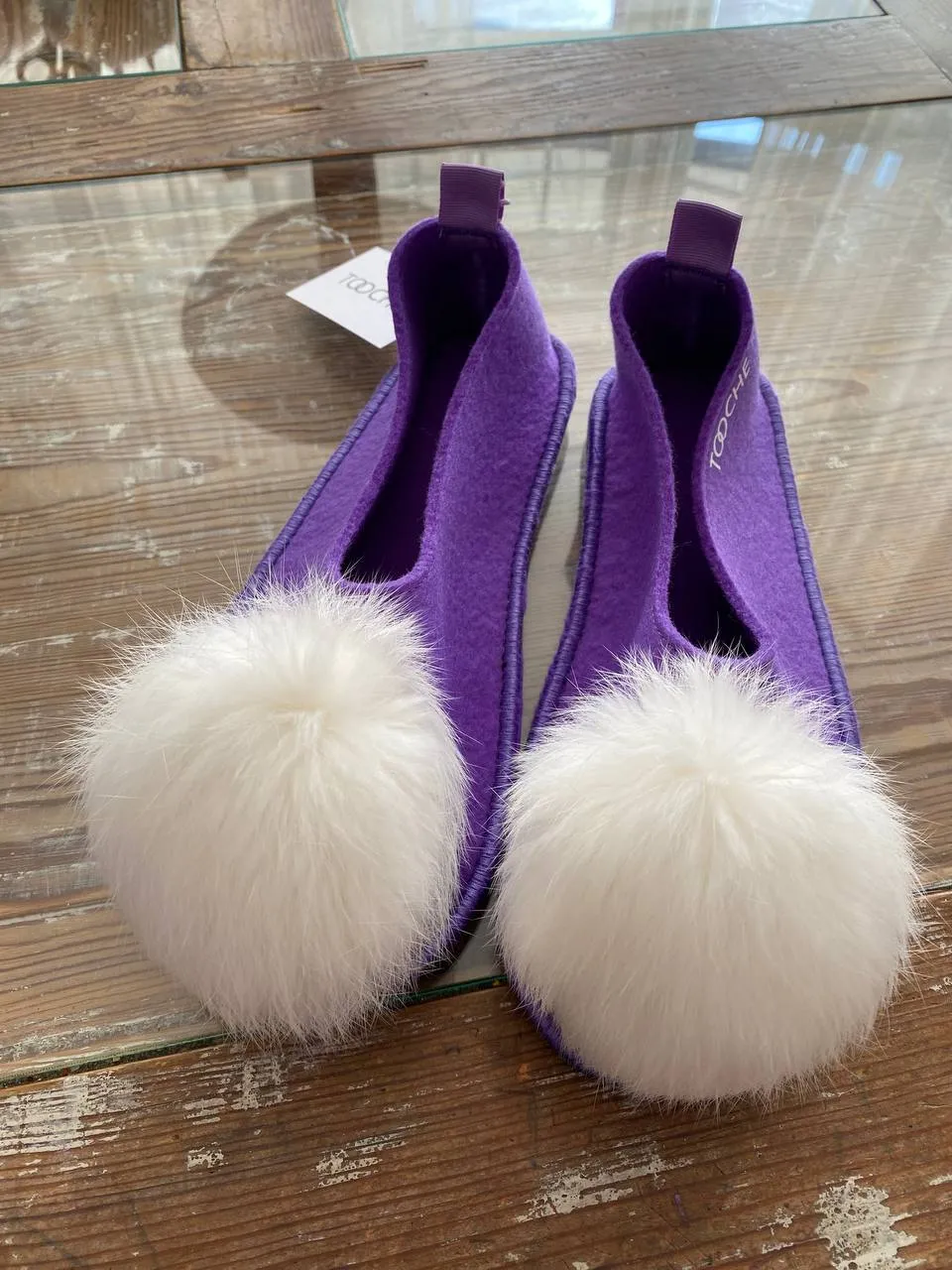 PURPLE WHITE slippers