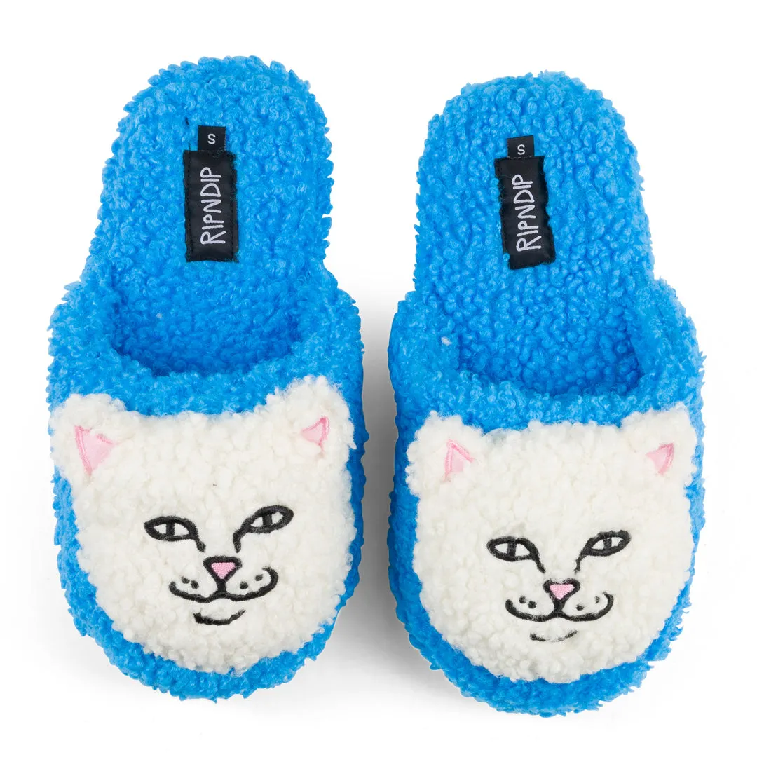 RIPNDIP LORD NERMAL PLUSH FACE HOUSE SLIPPERS-BLUE