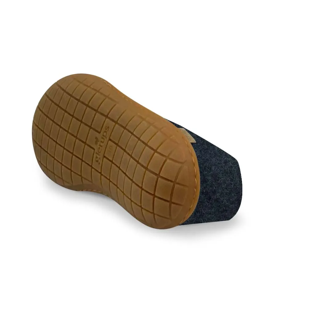 Shoe with natural rubber sole - honey - Denim