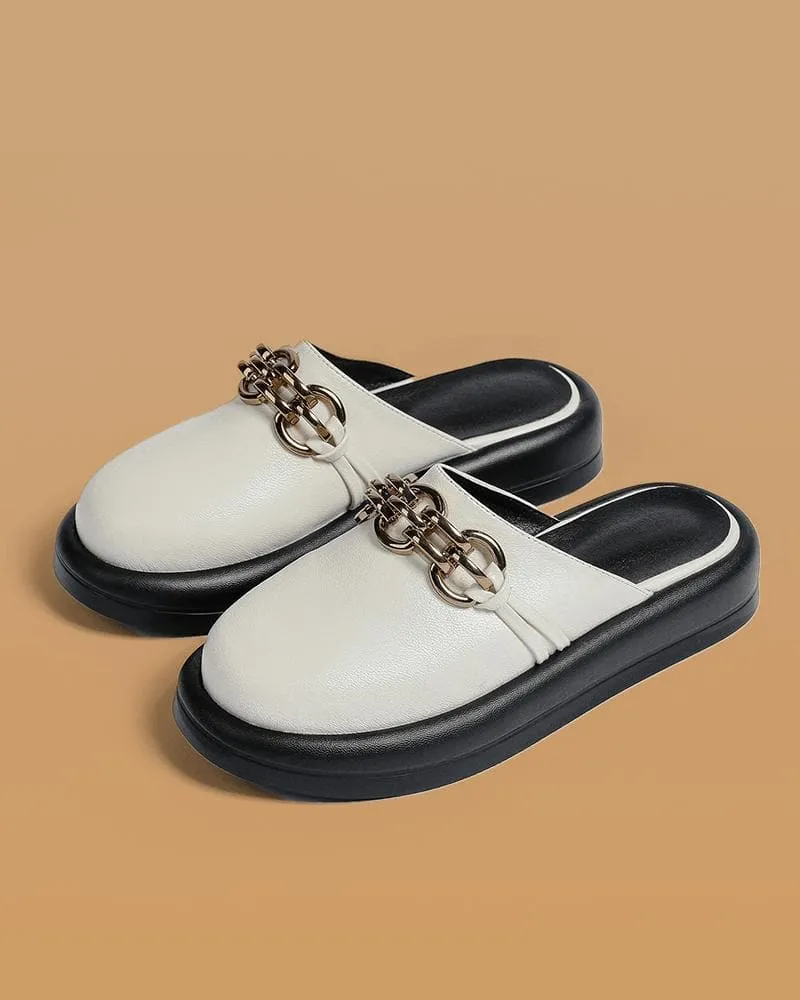 Soft Chic Chain Flat Slippers