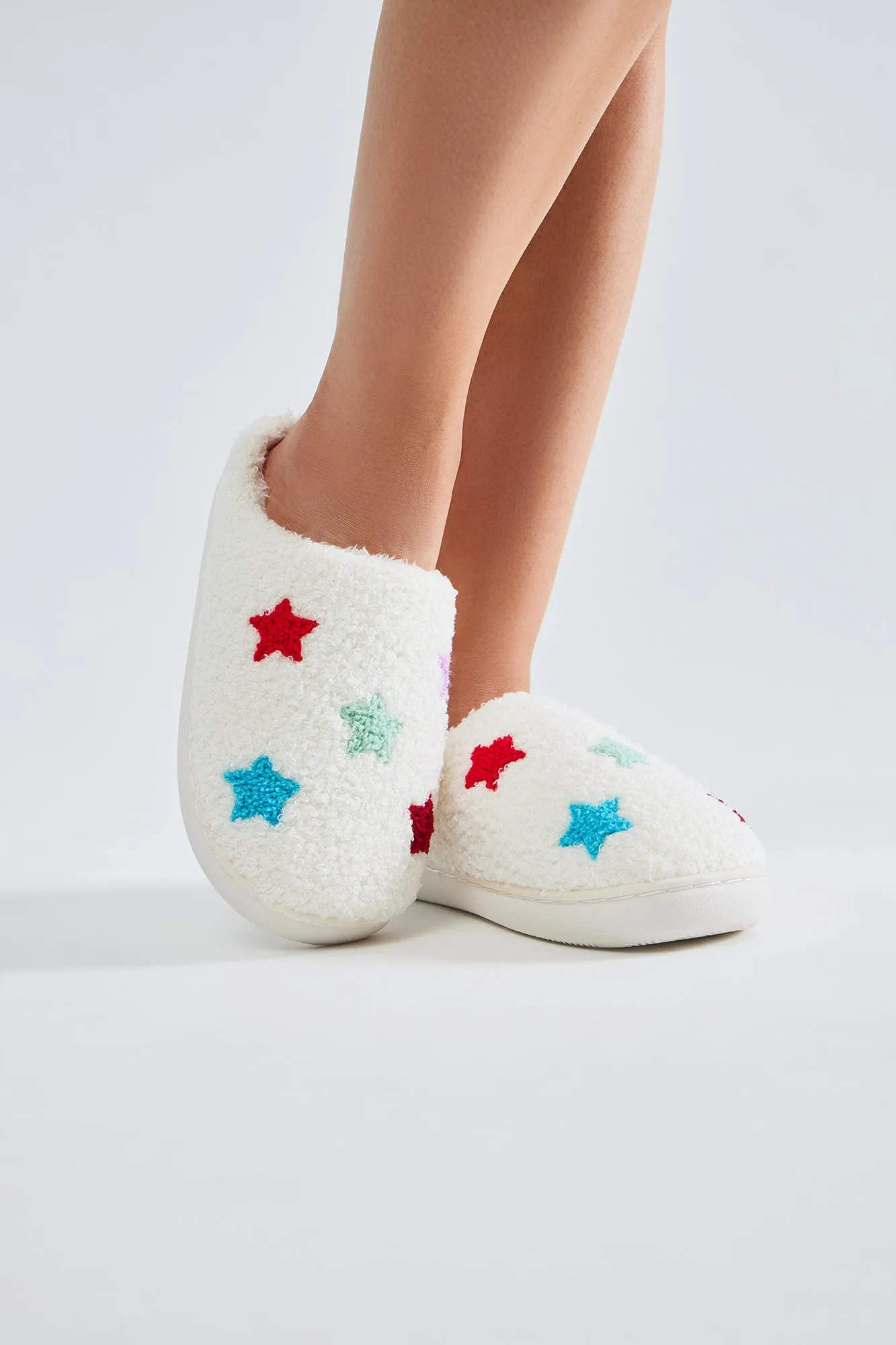 Starry Dreaming Slippers - White