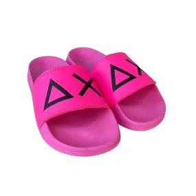 SUN 68 women's slipper with logo X34203 fuchsia fluorescent