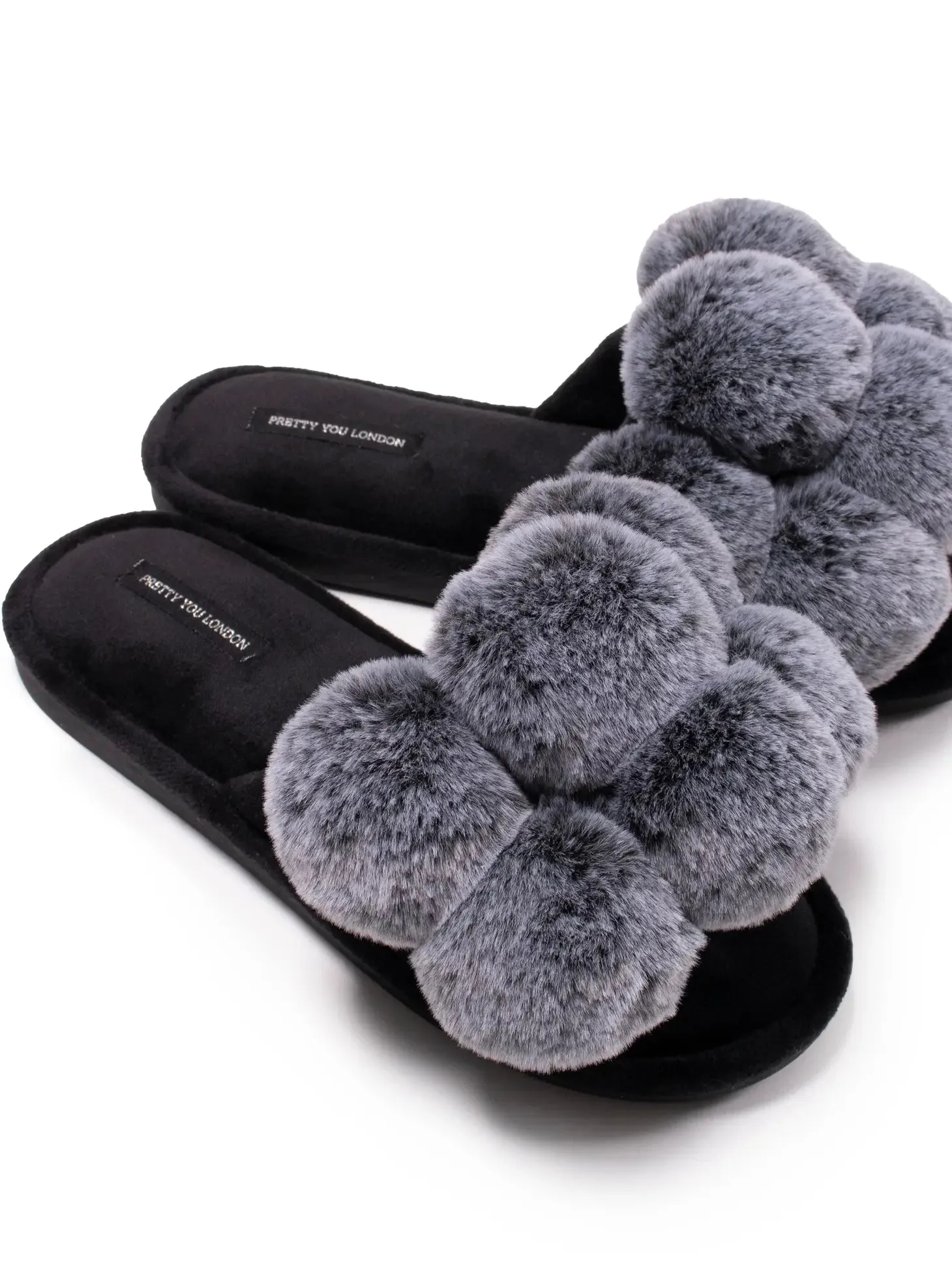 Sweet Dream Collection -Dolly Pom Pom Slippers in Black