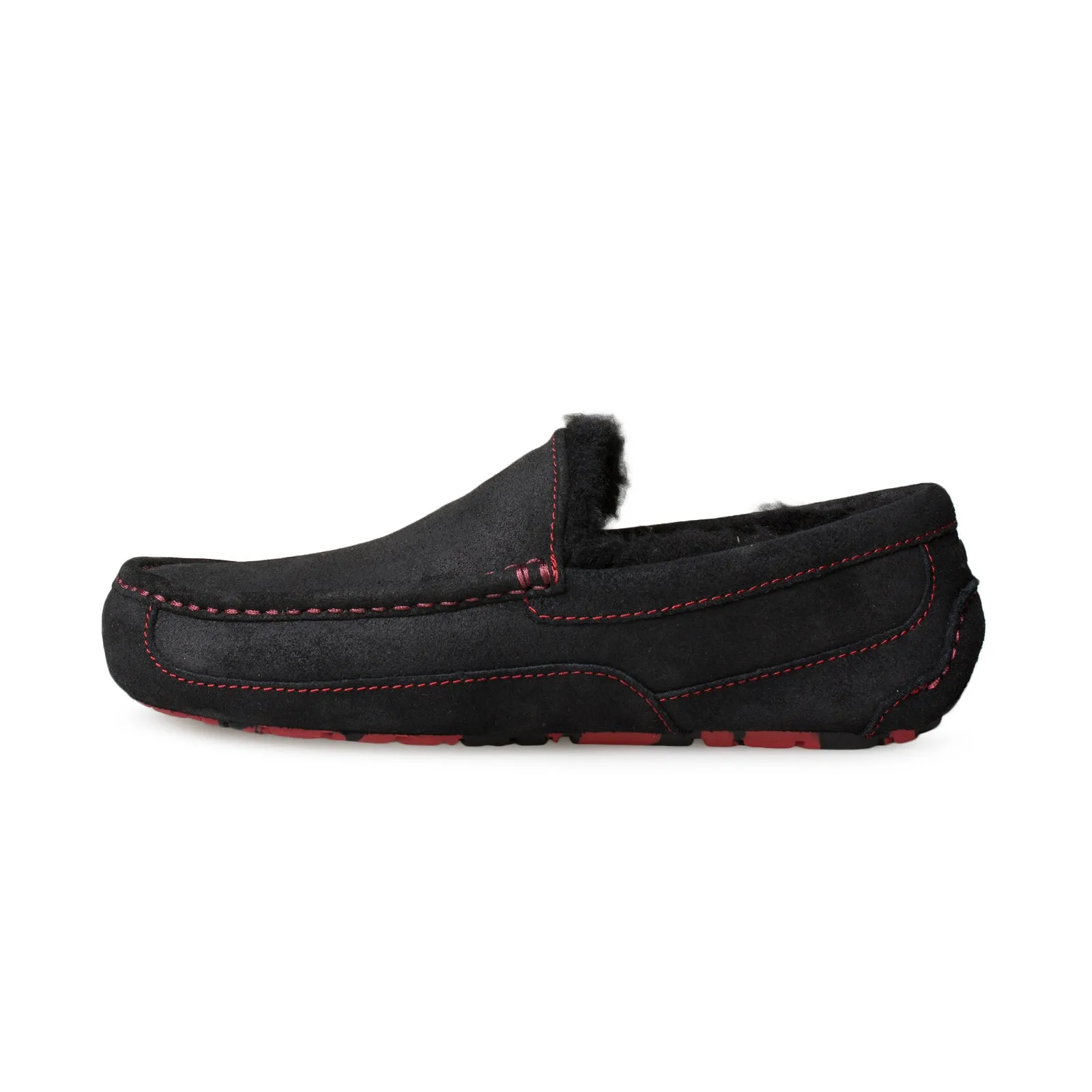 UGG Ascot Bomber Red Black Slippers - Men's