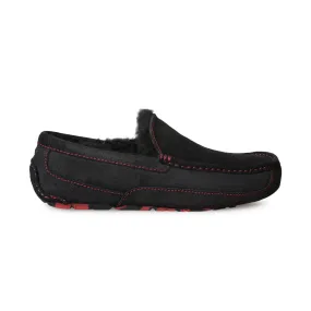 UGG Ascot Bomber Red Black Slippers - Men's