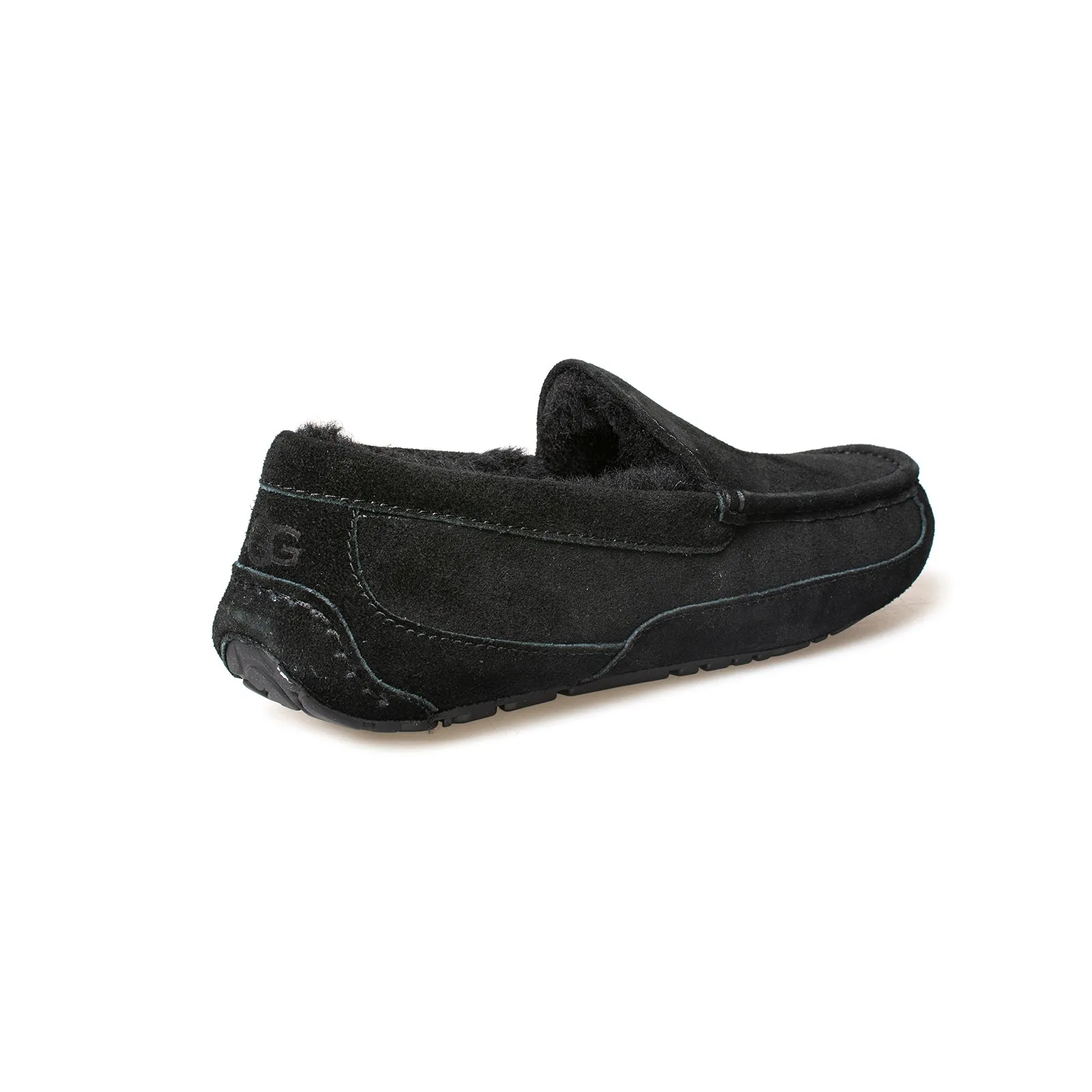 UGG Ascot Oiled Suede Black Slippers - Men's