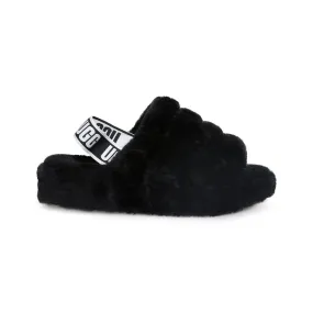 UGG Fluff Yeah Slide Black Slippers - Youth