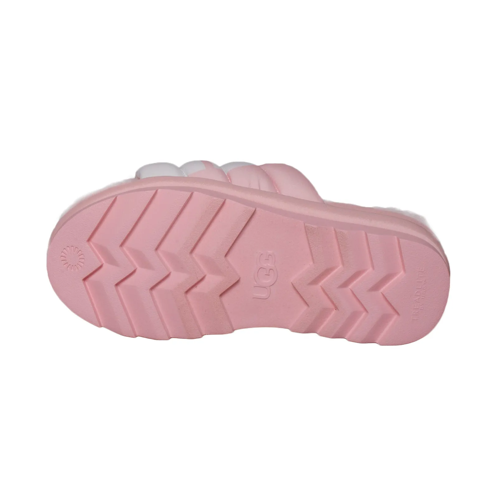 UGG Maxi Slide Logo Pink Scallop Slippers - Women's