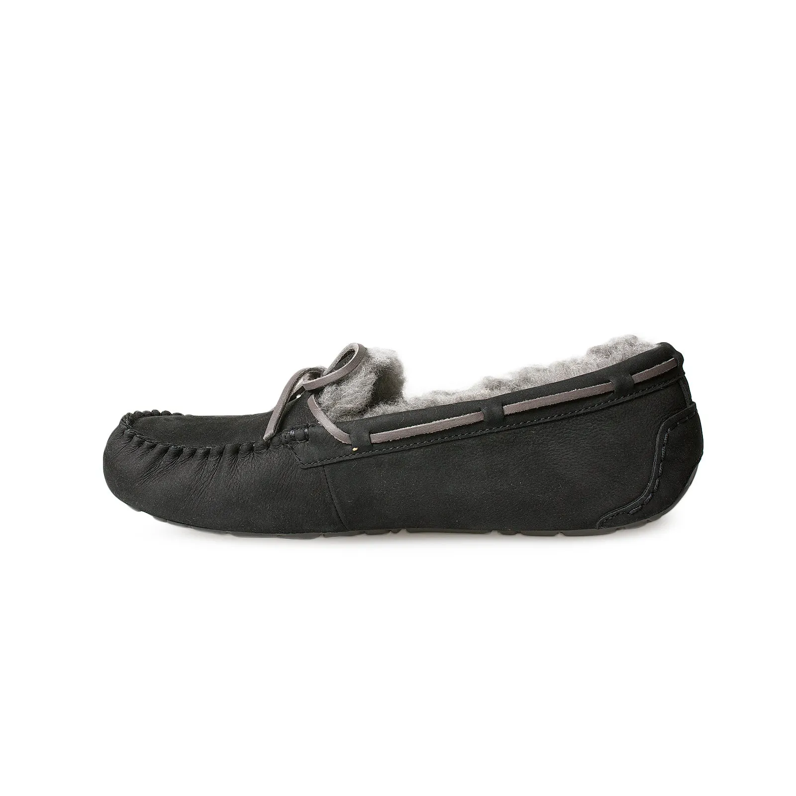 UGG Olsen Black Leather Slippers - Men's