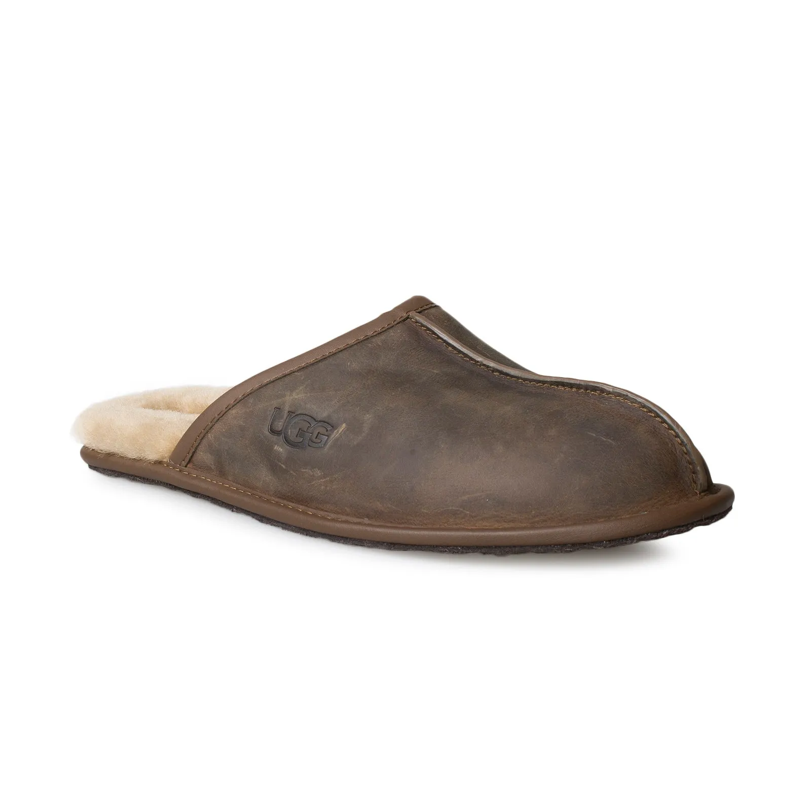 UGG Scuff Leather Tan Slippers - Men's