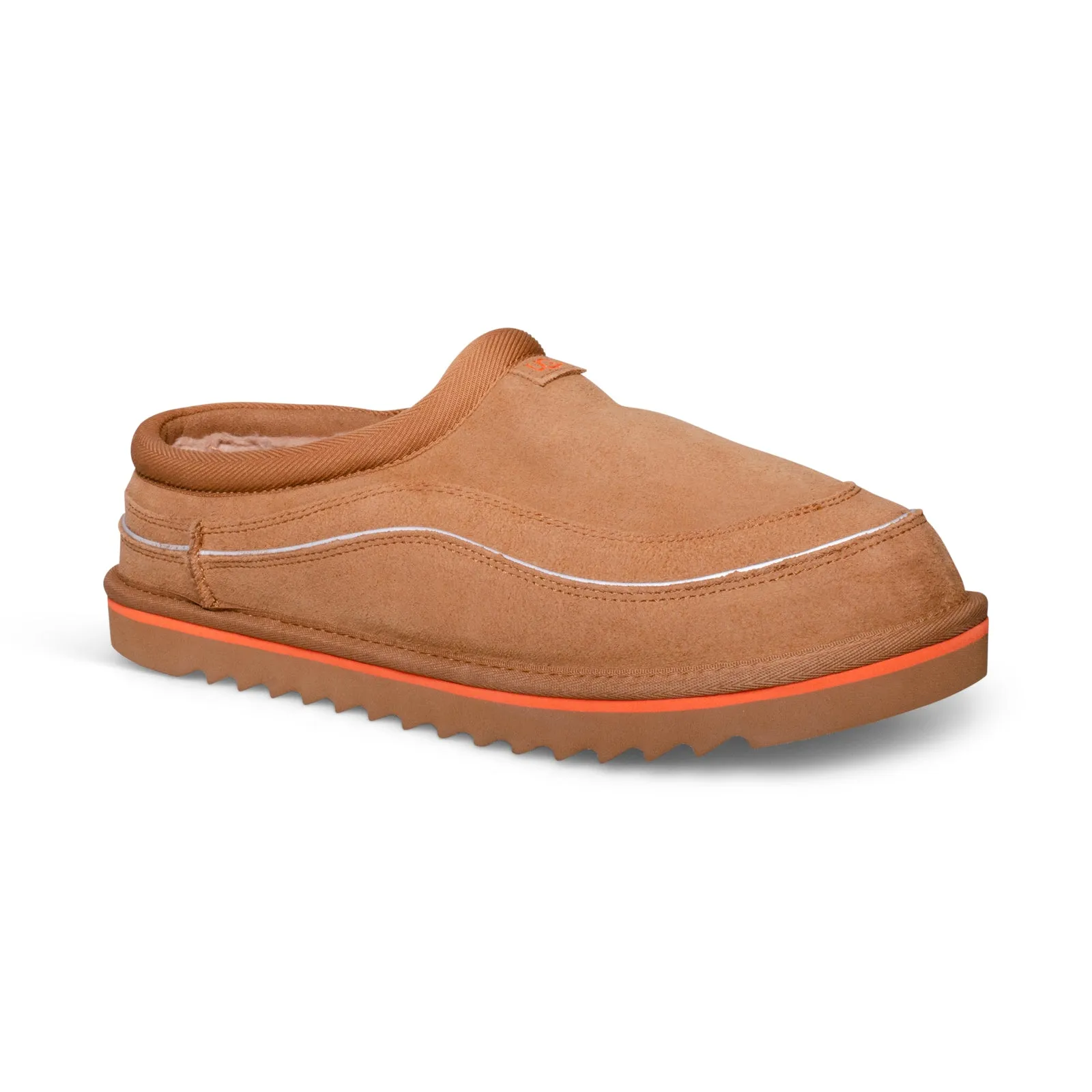 Mens UGG Tasman Cali Wave Slippers in Chestnut and Orange Soda