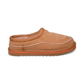 Mens UGG Tasman Cali Wave Slippers in Chestnut and Orange Soda